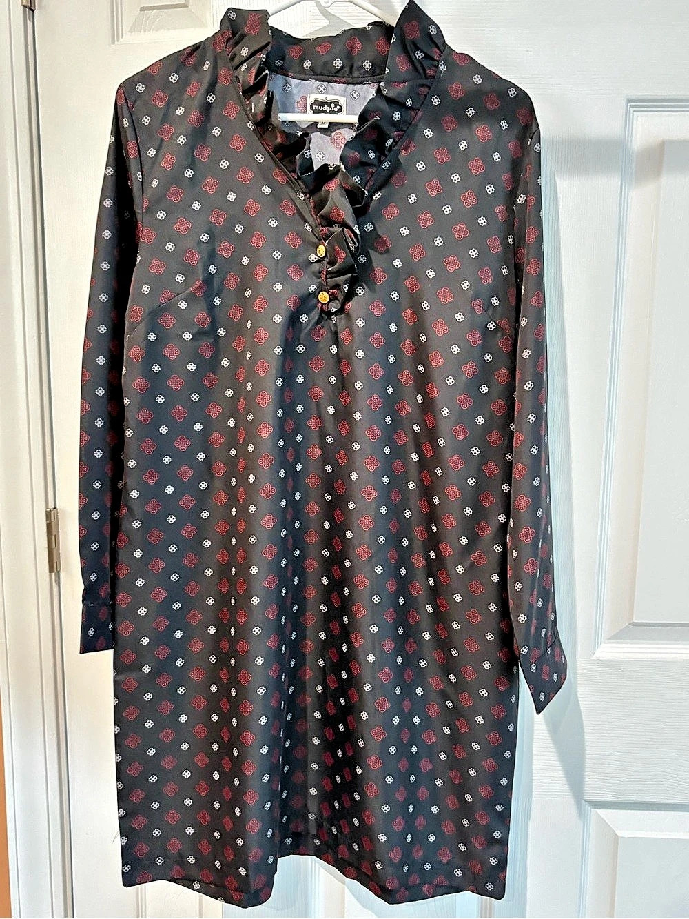 mud pie Patterned Long Sleeve Dress Size Medium Like New